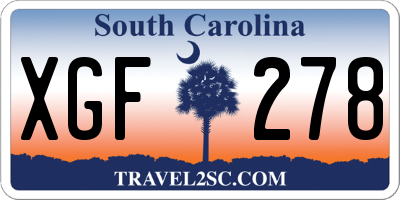 SC license plate XGF278