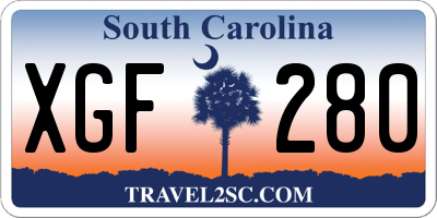 SC license plate XGF280