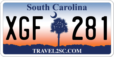 SC license plate XGF281