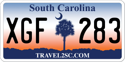 SC license plate XGF283