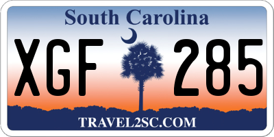 SC license plate XGF285