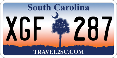 SC license plate XGF287