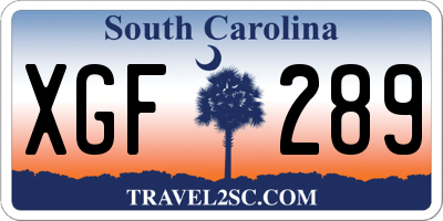 SC license plate XGF289