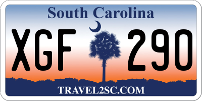 SC license plate XGF290