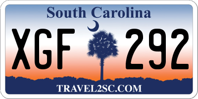 SC license plate XGF292