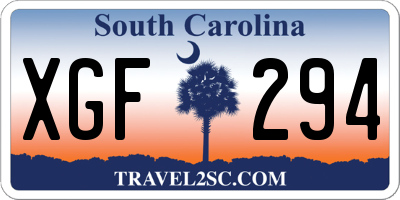 SC license plate XGF294
