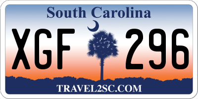 SC license plate XGF296