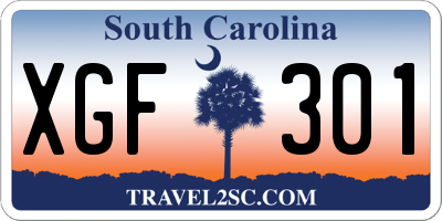 SC license plate XGF301