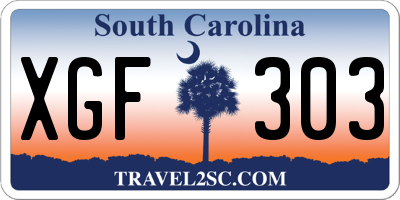 SC license plate XGF303