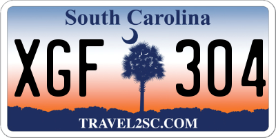 SC license plate XGF304