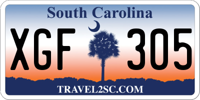 SC license plate XGF305