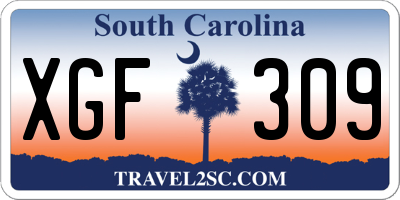 SC license plate XGF309