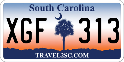 SC license plate XGF313