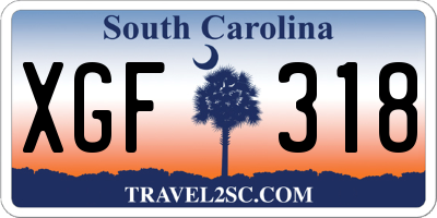 SC license plate XGF318