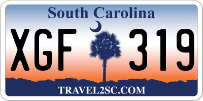SC license plate XGF319