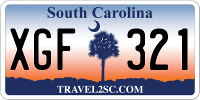 SC license plate XGF321