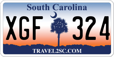SC license plate XGF324