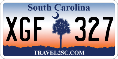 SC license plate XGF327