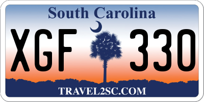 SC license plate XGF330