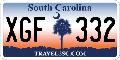 SC license plate XGF332