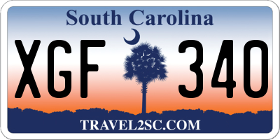 SC license plate XGF340