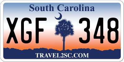 SC license plate XGF348
