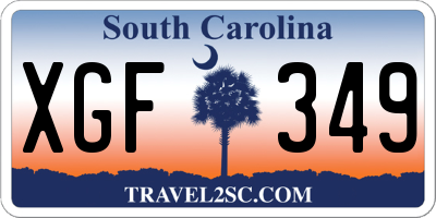 SC license plate XGF349