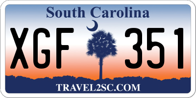 SC license plate XGF351