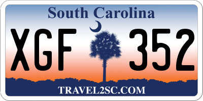 SC license plate XGF352