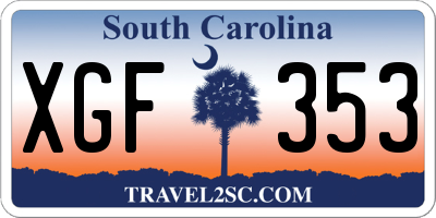 SC license plate XGF353