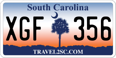 SC license plate XGF356