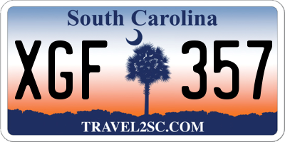 SC license plate XGF357