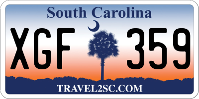 SC license plate XGF359