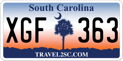 SC license plate XGF363