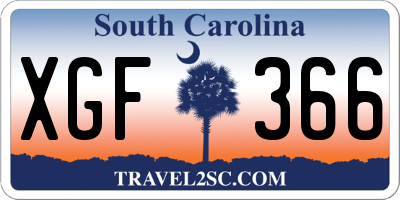 SC license plate XGF366