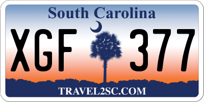 SC license plate XGF377