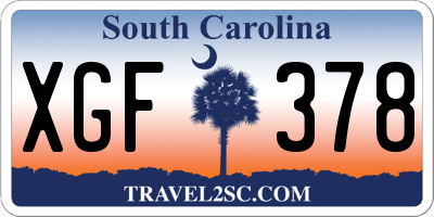 SC license plate XGF378