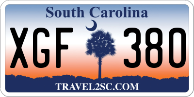 SC license plate XGF380