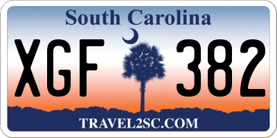 SC license plate XGF382
