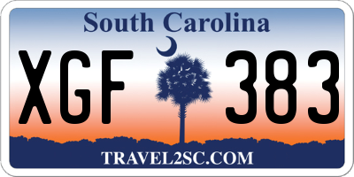 SC license plate XGF383