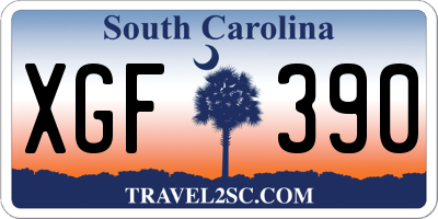 SC license plate XGF390