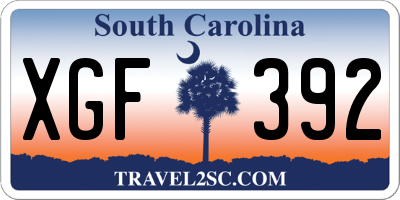 SC license plate XGF392