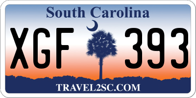 SC license plate XGF393