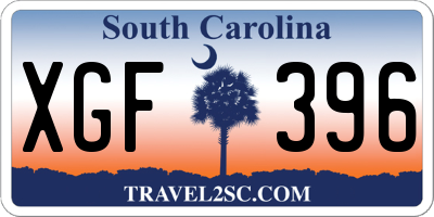 SC license plate XGF396