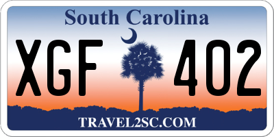 SC license plate XGF402
