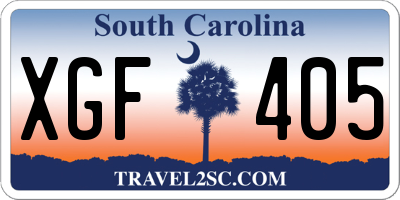 SC license plate XGF405