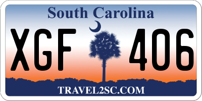 SC license plate XGF406
