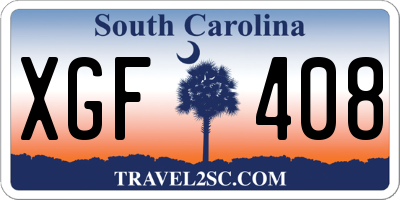 SC license plate XGF408