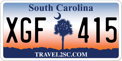SC license plate XGF415