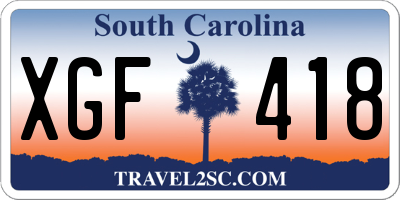 SC license plate XGF418